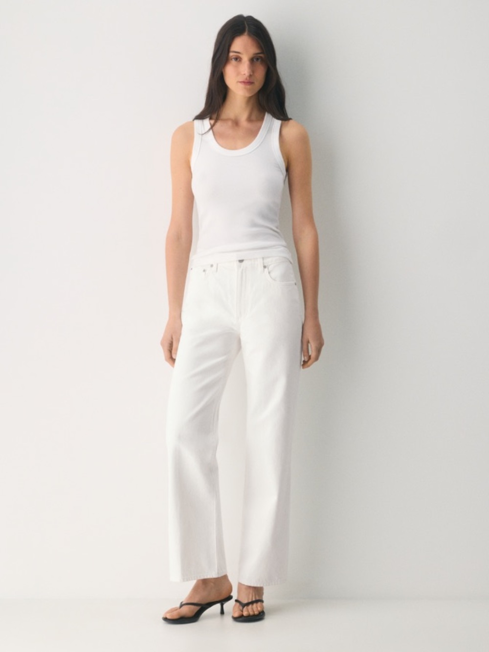 Aritzia Denim Forrum Farrah Hi-Rise Wide Leg Jeans White Size 27